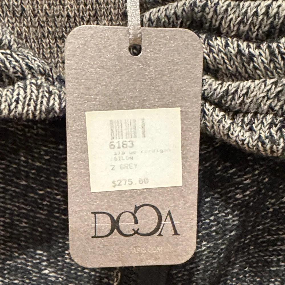 BNWT Deca Gray and Black Women's Cardigan w/Zipper - Picture 4 of 12